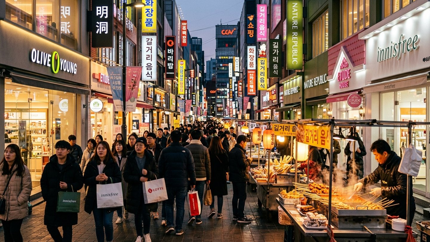 Myeongdong Shopping Street and Korean Souvenirs Seoul
